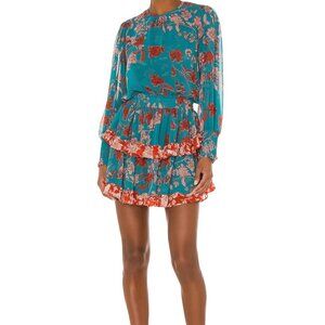 MISA Los Angeles Camila Dress Teal Paisley XS-M NWT